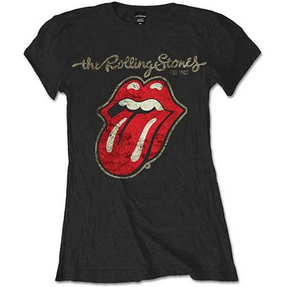 ROLLING STONES ローリングストーンズ (来日 35周年 記念 ) - Plastered Tongue / Tシャツ / レディース - PGS